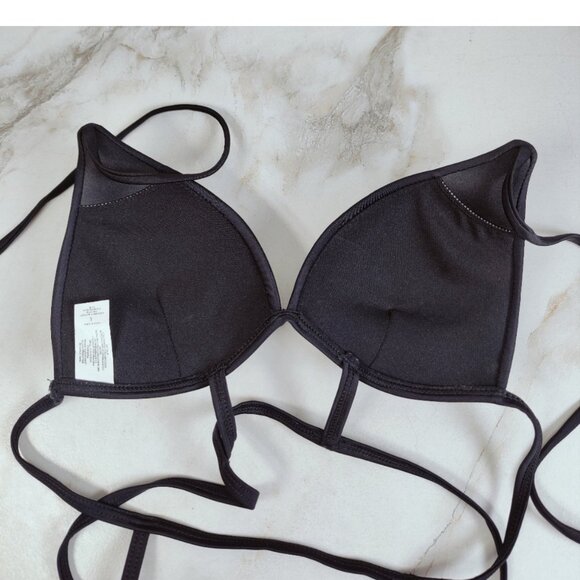 Unbranded Black Caged Molded Cup Halter Triangle Bikini Top, Sz L - Picture 8 of 10